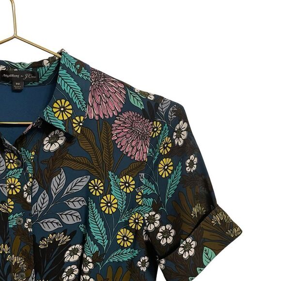 J. Crew X Abigail Borg Prairie Short Sleeve Floral Button-Down Dress Size 00 - Picture 2 of 8